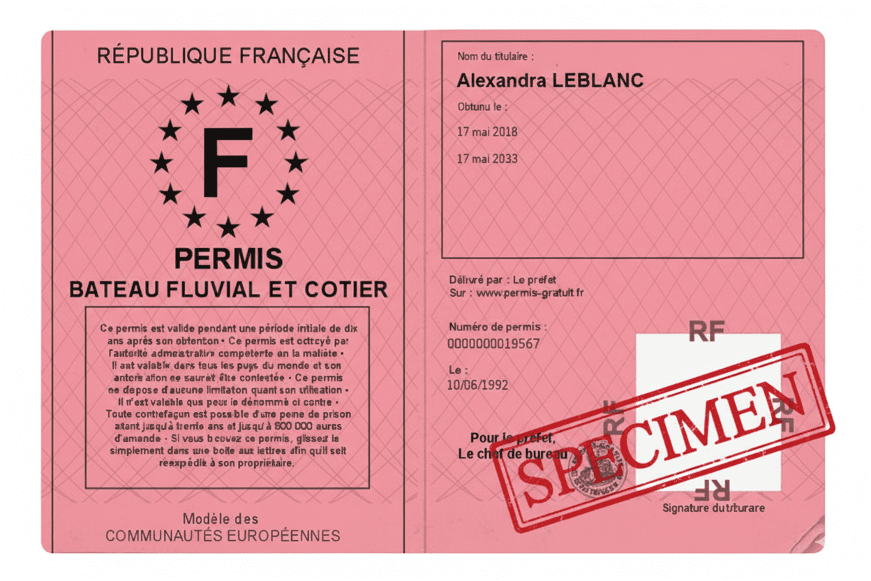 Permis fluvial - Navigation sur rivières et canaux