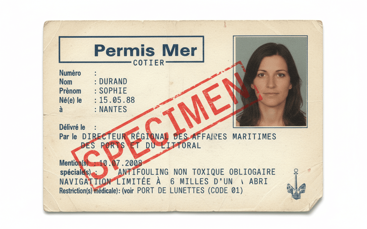 Ancien permis bateau Français